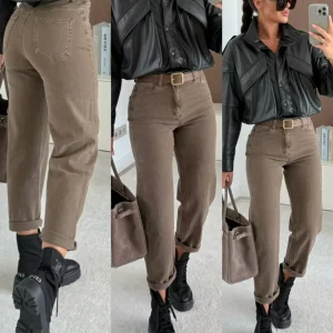 Pantalón Mom Fit Taupe