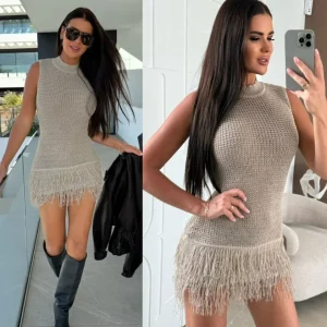 Dress Bellezza knitwear beige