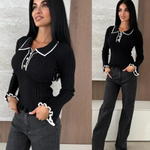 Suéter Regale negro-blanco