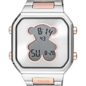 Reloj digital con brazalete de acero SS y acero IPRG rosado D-BEAR