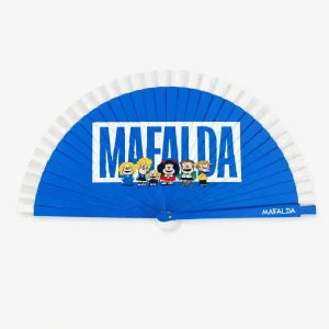 Abanico Mafalda Azul de Madera