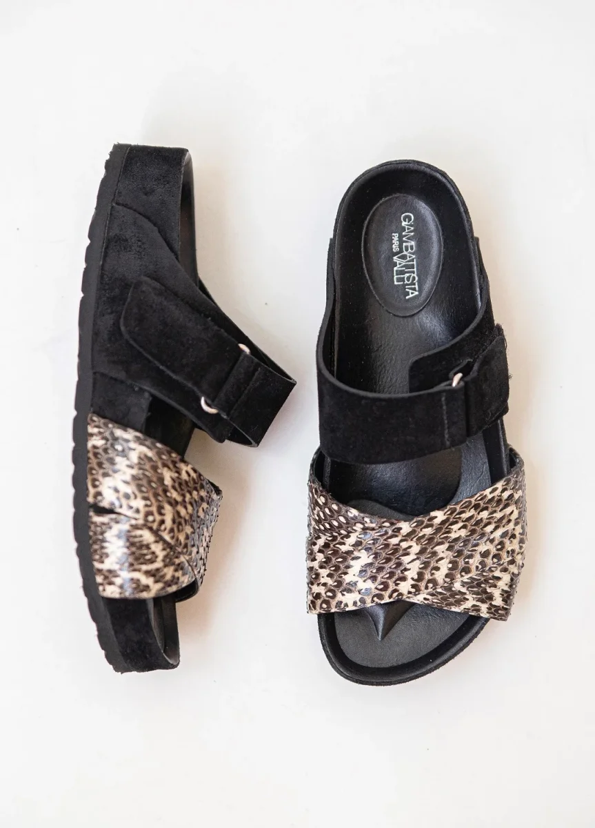Giambattista Valli sandalias de ante y piel estampado pitón Talla 36 Nuevas - Imagen 6