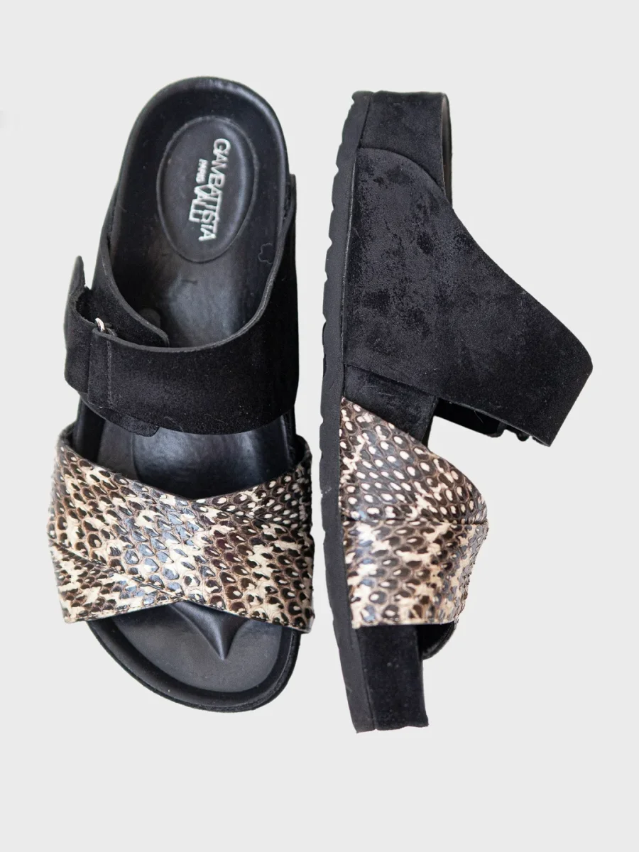 Giambattista Valli sandalias de ante y piel estampado pitón Talla 36 Nuevas