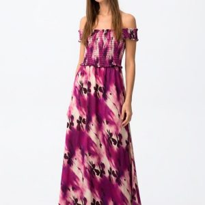 Vestido maxi estampado floral buganvilla