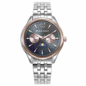 Reloj caja bicolor acero e Ip rosa 5 atm y brazalete de acero con movimiento cuarzo