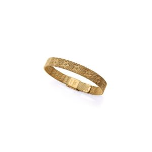 «MOTIVOS» Pulsera de mujer de acero Ip dorado esterilla con estrellas
