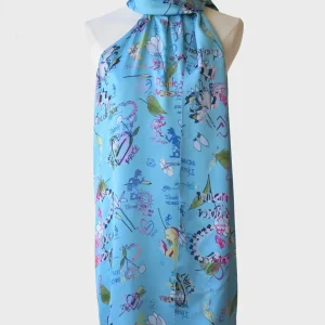 Vivienne Westwood vestido halter seda estampado IT40 (S) Nuevo
