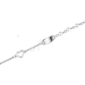 «MIRAL» pulsera infantil rodiada con perlas