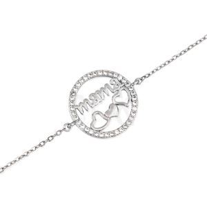 «BRAVIA» pulsera rodiada con circonitas «mamá»