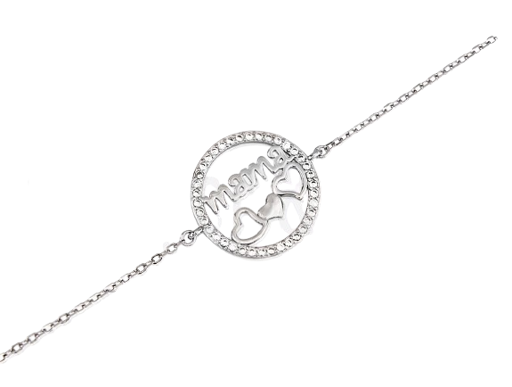 «BRAVIA» pulsera rodiada con circonitas «mamá» - Imagen 2